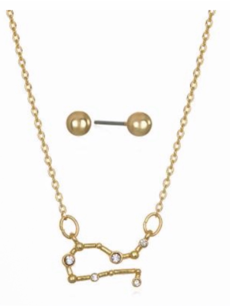 Bijoux Bar Gold Zodiac Constellation Pendant Necklace - 2-Pc Set